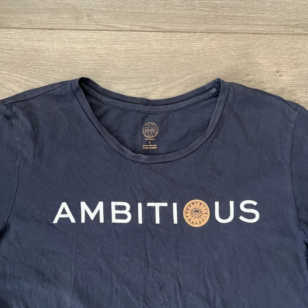 Tory Burch Womens S T Shirt Dark Blue Ambitious Short Sleeve